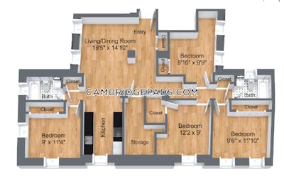 Cambridge Apartment for rent 4 Bedrooms 2 Baths  Harvard Square - $5,245 No Fee
